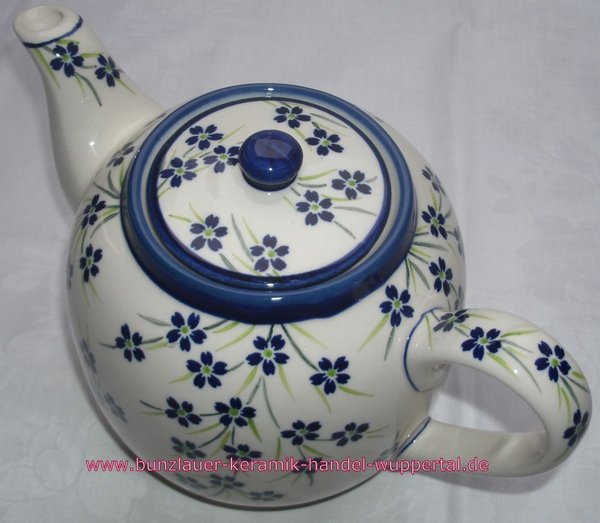 015119A Teekanne 1,5 Liter Dekor 1244A weiss blau grün - 015119A Teapot 1,5 L Decoration 1244A